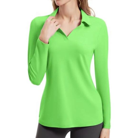 FKEEP Women's Tennis Golf Shirt Long Sleeved Top Sport Activewear V-Neck Sz S. - Picture 2 of 12